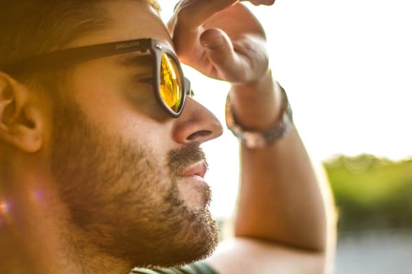 guy with hipster beard wearing sunglass